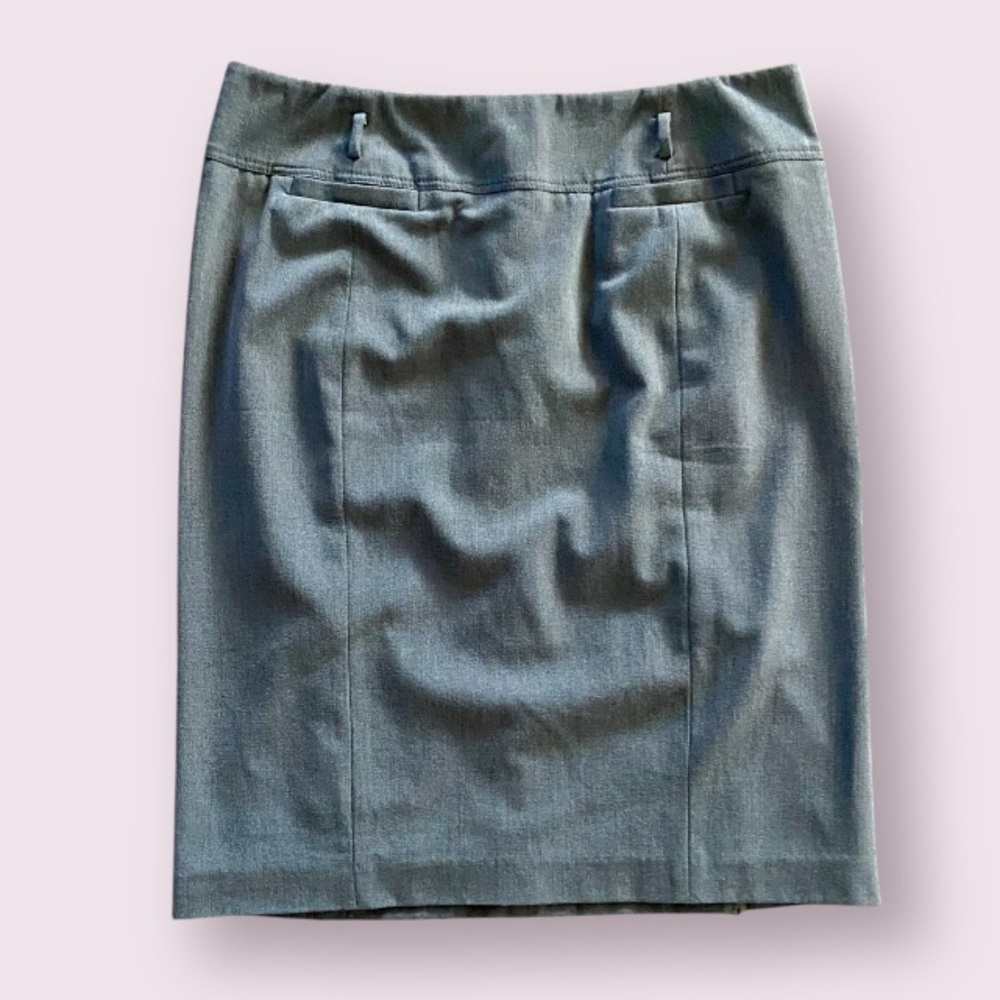 Focus 2000 Gray Pencil Skirt with Slits in Back